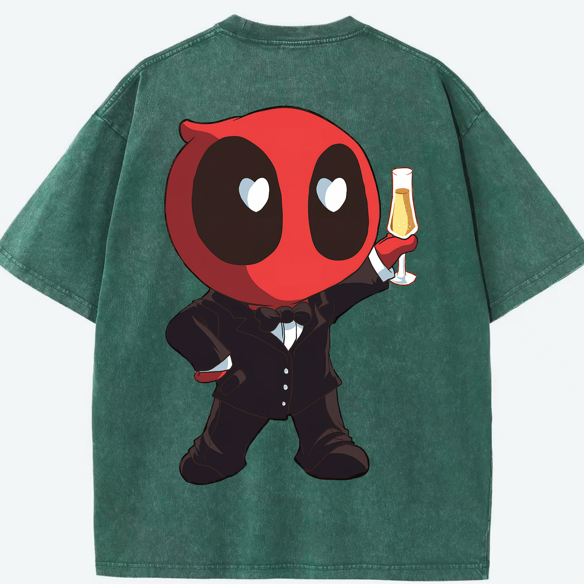 （画像用） Deadpool デッドプール 綿100% ヴィンテージ風 半袖Tシャツ（背面プリント）